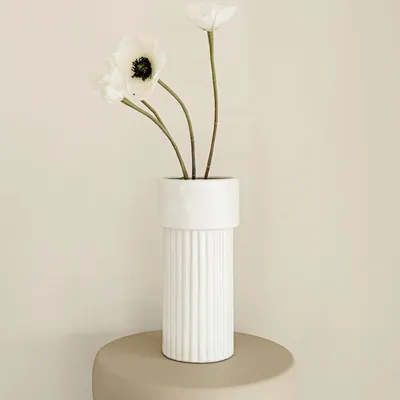 Image de Vase en céramique blanche, idéal pour le salon