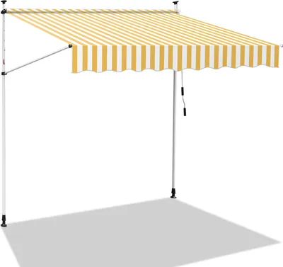 Produktbild von Aopunly Klemmmarkise Markise Balkon UV-beständig wasserdicht Gelb Weiß 350cm