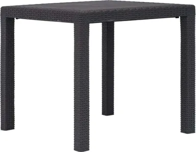 Immagine prodotto di The Living Store tavolo da giardino marrone 79 x 79 x 72 cm in plastica effetto rattan