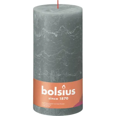 Produktbild von Bolsius Stumpenkerze Eukalyptusgrün Ø100 mm - Höhe 20 cm - Graugrün - 125 Brennstunden