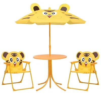Produktbild von 3-teiliges Kindercafé-Set mit Sonnenschirm, gelb