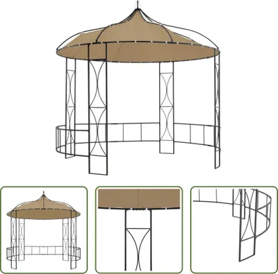 Produktbild von The Living Store Pavillon 300x290 cm Taupe Rund