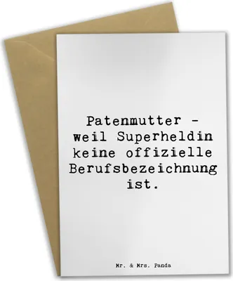 Produktbild von Mr. & Mrs. Panda babykarte Spruch Patenmutter Superheldin - Weiß - Geschenk, hochzeitskarten, einladungskarten, einzigartige Designs, Dankbarkeit, osterkarte, Verwandte