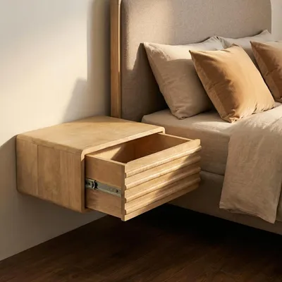Produktbild von Giga Meubel Nachttisch Keanu - Schwebend Natur Mangoholz - 45x30x20cm