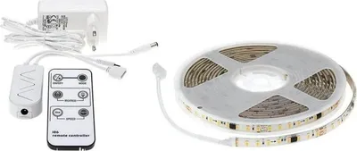 Produktbild von LED-Band 5M Dynamischer Effekt 126LED/m 12V IP65 + Fernbedienung und Transformator - Neutralweiß 4000K - 5500K