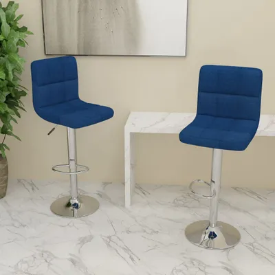 Immagine prodotto di vidaXL Sgabello da bar 2 pezzi. Tessuto blu