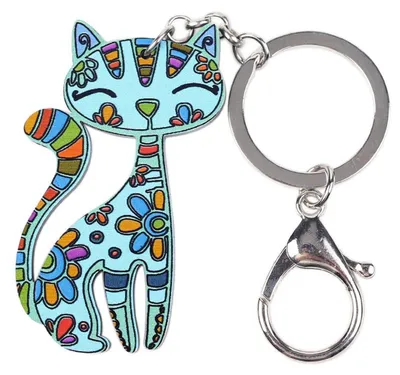 Image de Porte-clés en acrylique bleu, décoratif, pour sacs à main, idéal comme cadeau