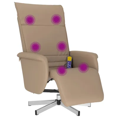 Immagine prodotto di vidaXL Sedia per massaggi con poggiapiedi in Pelle finta marrone cappuccino