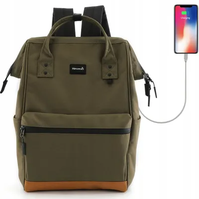 Image de Sac à dos Himawari 124 ordinateur portable 15" USB imperméable vert militaire