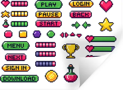 Obrázok produktu pre MuchoWow® Nálepka na stenu - Hry - Pixel Art - 120x90cm - Samolepiaca a polohovateľná