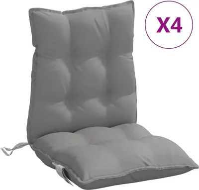 Produktbild von Niedriglehner-Auflagen 4 Stk. Grau Oxford-Gewebe