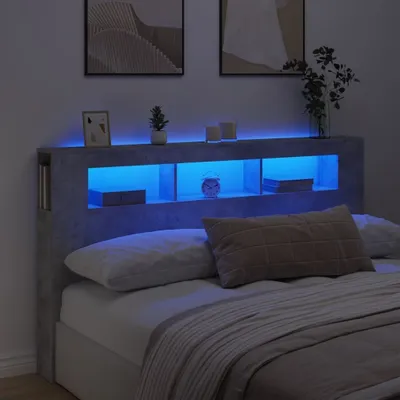 Produktbild von "2026 Promotion" LED-Kopfteil Betongrau 180x18,5x103,5 cm Holzwerkstoff - Bettkopfteil CC29990