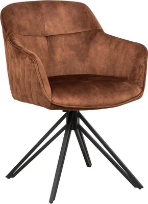 Immagine prodotto di CasaDolce sedia da pranzo SHERRA, set di 2, imbottita, marrone, 57x59x83 cm, girevole, carico massimo 120 kg