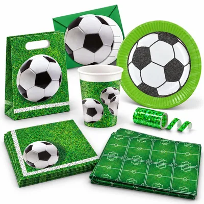 Produktbild von Fußball Partyset 48 tlg. zum Kindergeburtstag / Fußballparty