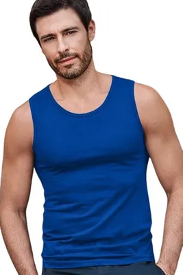 Produktbild von Herren-Tanktop, 100% Baumwolle, unbedruckt, einfarbig, 160g/m2, Farbe königsblau, Größe 2XL