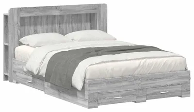 Produktbild von vidaXL Bettgestell mit Stauraum Grau Sonoma 160 x 200 cm Holzwerkstoff