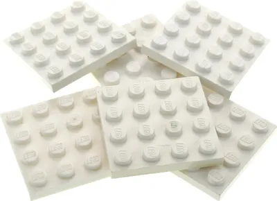 Zdjęcie produktu dla 6x Lego płytka konstrukcyjna 4x4 biała Basic Square Star Wars 6399 8037 41066 4243812 3031