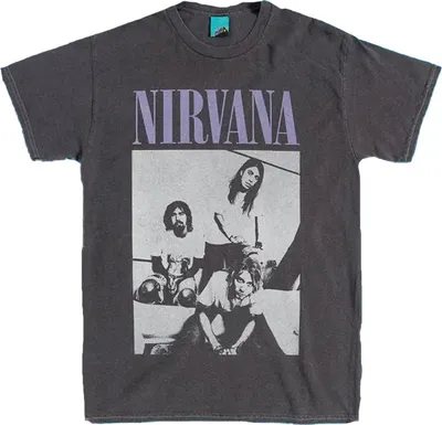 Produktbild von Nirvana - T-Shirt für Herren/Damen Uni, Vintage-Waschung TT669 (XL) (Schwarz)