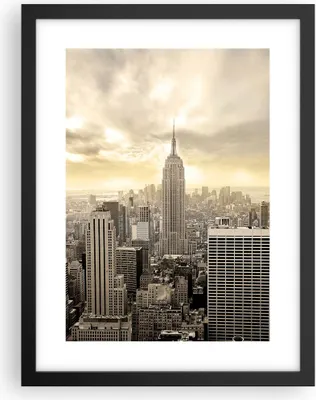 Produktbild von Gerahmtes Poster - Schwarzer Rahmen - Stadt Wolkenkratzer Manhattan New York - 30x40 cm - Wand Bild - Wanddeko - Wandbilder - Wandposter - Bilderrahmen - Bilder - Kunstdruck - P2BPA30x40-2630