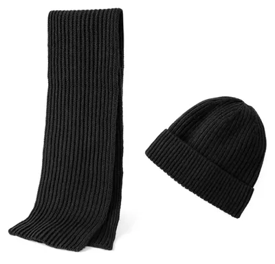 Obrázok produktu pre Elzusha – Zimná čiapka a šál zo 100% merino vlny pre dospelých