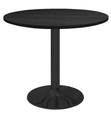 Produktbild von Runder Esstisch VICTORY 70 cm – SCHWARZ Smoke, moderner Küchentisch mit Metallfuß, skandinavisches Design