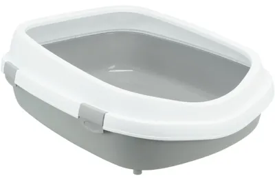 Produktbild von TRIXIE Katzentoilette Primo XXL - grau/weiß - 56 × 25 × 71 cm