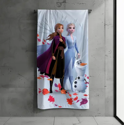 Produktbild von Badetuch, Strandtuch  Disney Frozen, Eiskönigin, Anna & Elsa 70x140cm, 100% Baumwolle