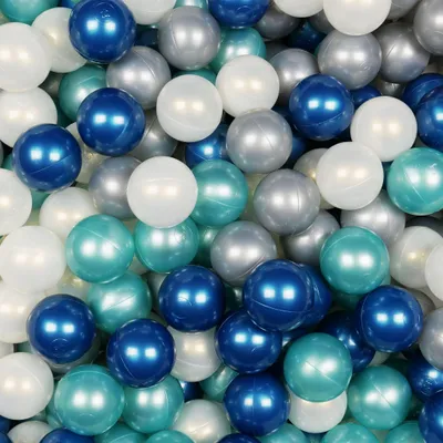 Obrázok produktu pre Hračkárske loptičky ø7cm 50ks. metalická tyrkysová, metalická modrá, opálová, strieborná