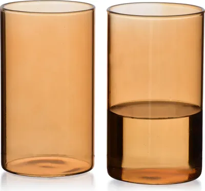 Produktbild von Trinkglas Borosilikatglas ROMANE Komplet 7x7x12 cm Honigfarben 4 Stück