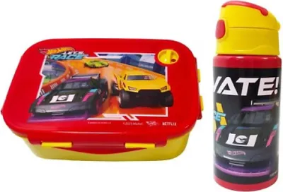 Produktbild von Hot Wheels Racing 2 tlg Lunch Set Brotdose Alu Trinkflasche 500 ml Geschenk