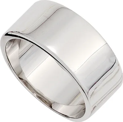 Produktbild von Breiter Ring Damenring 10,4mm breit 925 Silber glänzend schlicht Silberring Innenumfang 56mm  Ø17.8mm