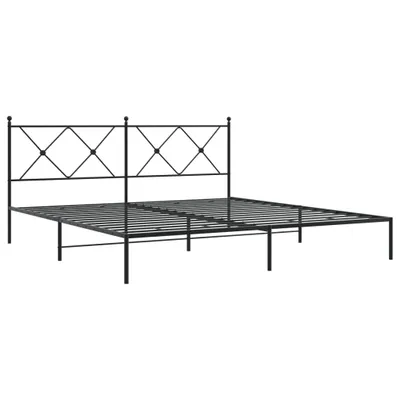 Produktbild von Bettgestell mit Kopfteil Metall Schwarz 183x213 cm