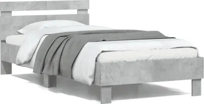 Produktbild von CLORIS Bettgestell mit Kopfteil Betongrau 100x200 cm Holzwerkstoff 2024