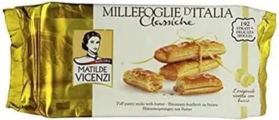 Produktbild von Matilde Vicenzi MilleFoglie Classiche, Italienische Blätterteigstangen mit Butter, (16x125g)