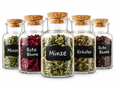 Image de 12 pots à épices avec bouchon en liège 180ml boîte à épices boîte en verre bocaux à provisions