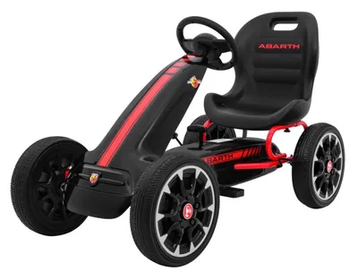Produktbild von ABARTH Pedal-Gokart für Kinder Schwarz + EVA-Räder + Handbremse + Freilauf