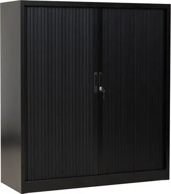 Produktbild von Gürkan Rollladenschrank schwarz 2 Fachböden 120,0 x 46,0 x 135,0 cm