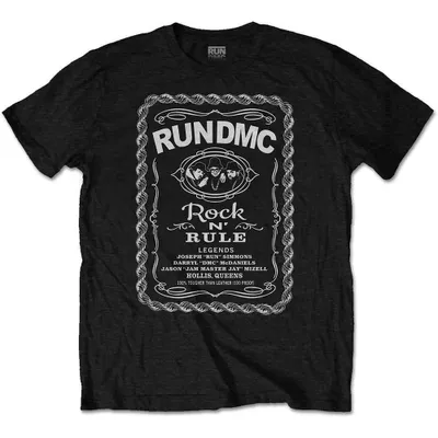 Obrázok produktu pre Run DMC Rock N' Rule Whiskey Label Black L Tričko