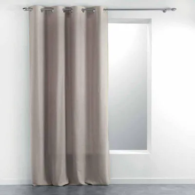 Image de Rideau tissé à 8 oeillets "Meliane" - Beige - 140 x 280 cm