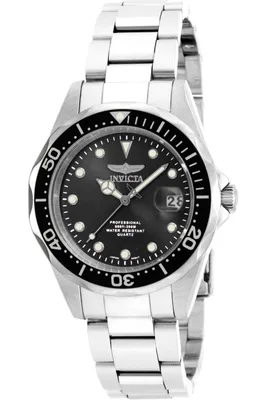 Obrázok produktu pre Invicta Pro Diver 17046 Pánske Hodinky - Quartz Hnací Mechanizmus - Nerezová Oceľ s Čiernym Ciferníkom - 37 mm
