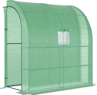 Obrázek produktu pro Fóliový skleník 200 x 100 x 215 cm se 2 dveřmi, UV ochranou, z oceli a PE pro pěstování rostlin, zelený,