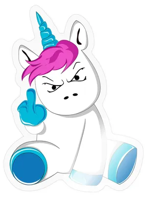 Produktbild von Spreadshirt Einhorn Wütend Stinkefinger Sticker Aufkleber, 10 x 10 cm, Transparent glänzend