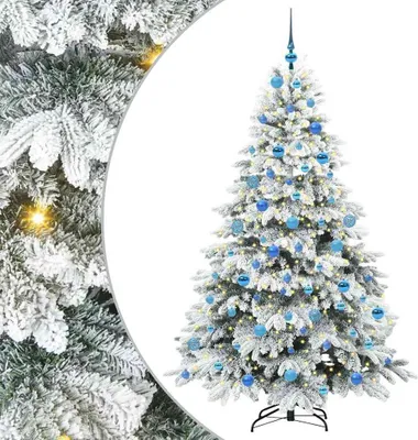 Obrázek produktu pro Umělý vánoční stromeček s 300 LED diodami Bílá 180 cm PE a PVC