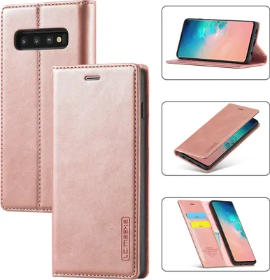 Produktbild von Galaxy S10 Plus Hülle, Standfunktion Kartenfach Wallet Leder Schutzhülle für Samsung Galaxy S10 Plus Pink