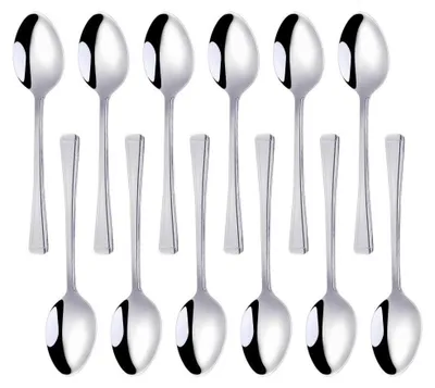 Image de Lot de 24 cuillères à café - Design moderne en argent