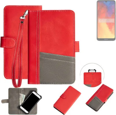 Produktbild von K-S-Trade Handy Schutzhülle für Huawei Y6 (2019) Hülle Portemonnee Brieftasche Klapphülle Kartenfächer Flip Wallet Case Etui