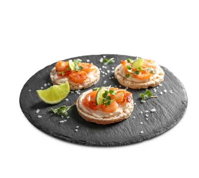 Produktbild von 4 Schieferplatten Ø30cm Servierplatte Käseplatten Untersetzer Käseplatte