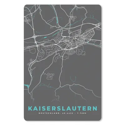 Produktbild von MuchoWow® Mauspad Mousepad Karte - Kaiserslautern - Blau - Stadtplan - Deutschland 40x60 cm - Mousepads - Maus Mat - Pad - Mausunterlage - Schreibtisch Accesoire