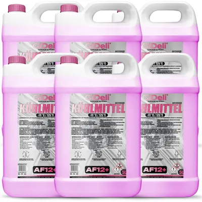 Zdjęcie produktu dla Płyn do chłodnicy, czerwony, 30 l, AF12+, płyn chłodzący do -40°C, gotowy do użycia, GiDeli