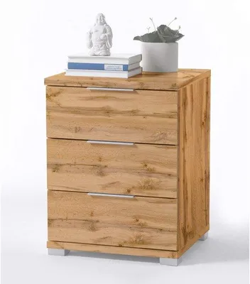 Imagen del producto de Uniqoos®: Mesita de noche elegante con 3 cajones – compacta, de 46x61 cm, con espacio de almacenamiento adicional, disponible en varios colores
